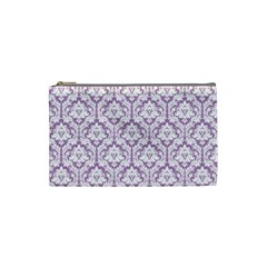 Lilac Damask Pattern Cosmetic Bag (small)