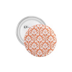 White On Orange Damask 1 75  Button by Zandiepants