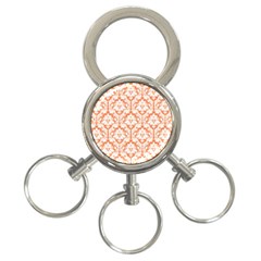 White On Orange Damask 3-ring Key Chain by Zandiepants