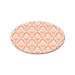 White On Orange Damask Sticker 100 Pack (oval) by Zandiepants