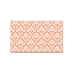 White On Orange Damask Sticker 100 Pack (rectangle) by Zandiepants