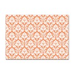 White On Orange Damask A4 Sticker 10 Pack Front