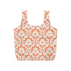 Nectarine Orange Damask Pattern Full Print Recycle Bag (s) by Zandiepants