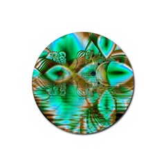 Spring Leaves, Abstract Crystal Flower Garden Drink Coasters 4 Pack (round) by DianeClancy