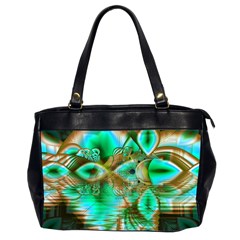 Spring Leaves, Abstract Crystal Flower Garden Oversize Office Handbag (two Sides) by DianeClancy