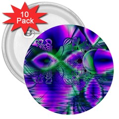 Evening Crystal Primrose, Abstract Night Flowers 3  Button (10 Pack) by DianeClancy