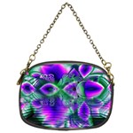 Evening Crystal Primrose, Abstract Night Flowers Chain Purse (Two Sided)  Back