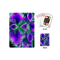 Evening Crystal Primrose, Abstract Night Flowers Playing Cards (mini) by DianeClancy