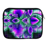 Evening Crystal Primrose, Abstract Night Flowers Apple iPad Zippered Sleeve Front