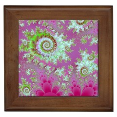 Raspberry Lime Surprise, Abstract Sea Garden  Framed Ceramic Tile by DianeClancy