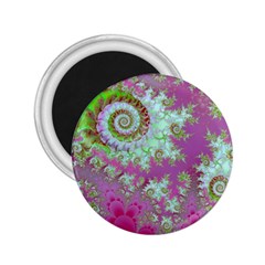 Raspberry Lime Surprise, Abstract Sea Garden  2 25  Button Magnet by DianeClancy