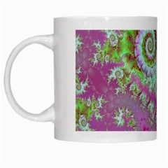 Raspberry Lime Surprise, Abstract Sea Garden  White Coffee Mug by DianeClancy