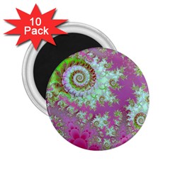 Raspberry Lime Surprise, Abstract Sea Garden  2 25  Button Magnet (10 Pack) by DianeClancy