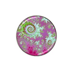 Raspberry Lime Surprise, Abstract Sea Garden  Golf Ball Marker (for Hat Clip) by DianeClancy