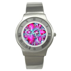 Ruby Red Crystal Palace, Abstract Jewels Stainless Steel Watch (slim) by DianeClancy