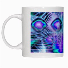 Peacock Crystal Palace Of Dreams, Abstract White Coffee Mug by DianeClancy