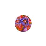 Crystal Star Dance, Abstract Purple Orange 1  Mini Button Magnet Front