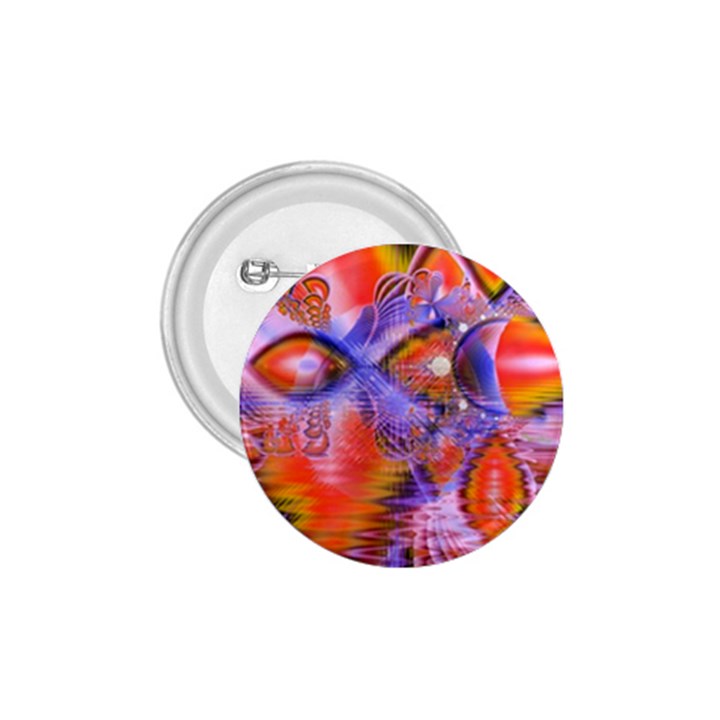 Crystal Star Dance, Abstract Purple Orange 1.75  Button