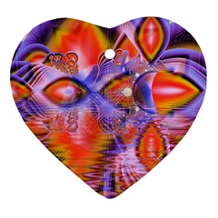 Crystal Star Dance, Abstract Purple Orange Heart Ornament by DianeClancy