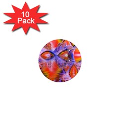 Crystal Star Dance, Abstract Purple Orange 1  Mini Button Magnet (10 Pack) by DianeClancy