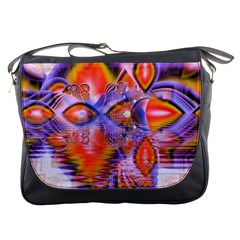 Crystal Star Dance, Abstract Purple Orange Messenger Bag by DianeClancy