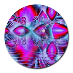 Crystal Northern Lights Palace, Abstract Ice  8  Mouse Pad (round) by DianeClancy