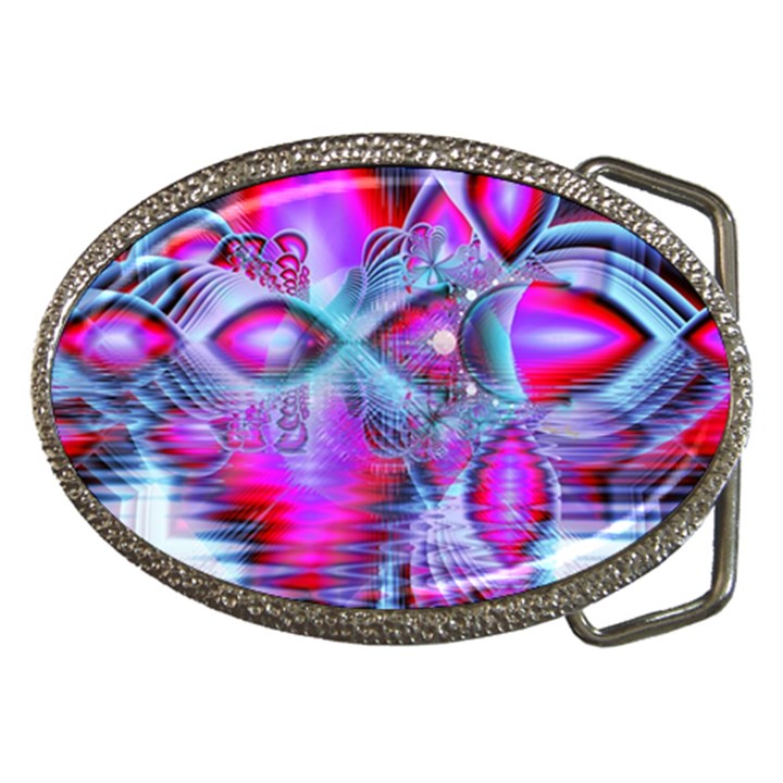 Crystal Northern Lights Palace, Abstract Ice  Belt Buckle (Oval)