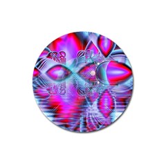 Crystal Northern Lights Palace, Abstract Ice  Magnet 3  (round) by DianeClancy