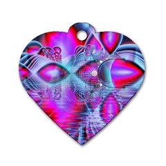 Crystal Northern Lights Palace, Abstract Ice  Dog Tag Heart (two Sided) by DianeClancy