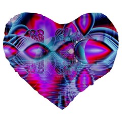 Crystal Northern Lights Palace, Abstract Ice  19  Premium Heart Shape Cushion by DianeClancy