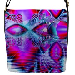 Crystal Northern Lights Palace, Abstract Ice  Flap Closure Messenger Bag (small) by DianeClancy