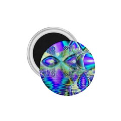 Abstract Peacock Celebration, Golden Violet Teal 1 75  Button Magnet by DianeClancy