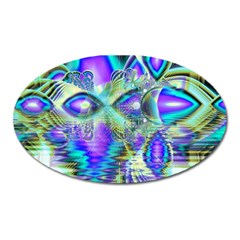 Abstract Peacock Celebration, Golden Violet Teal Magnet (oval) by DianeClancy