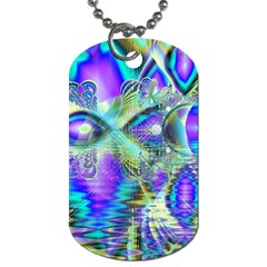 Abstract Peacock Celebration, Golden Violet Teal Dog Tag (two-sided)  by DianeClancy