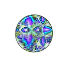 Abstract Peacock Celebration, Golden Violet Teal Golf Ball Marker (for Hat Clip) by DianeClancy