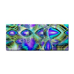 Abstract Peacock Celebration, Golden Violet Teal Hand Towel by DianeClancy