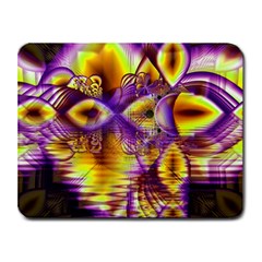 Golden Violet Crystal Palace, Abstract Cosmic Explosion Small Mouse Pad (rectangle) by DianeClancy