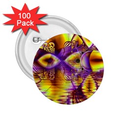 Golden Violet Crystal Palace, Abstract Cosmic Explosion 2 25  Button (100 Pack) by DianeClancy