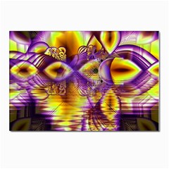 Golden Violet Crystal Palace, Abstract Cosmic Explosion Postcard 4 x 6  (10 Pack) by DianeClancy