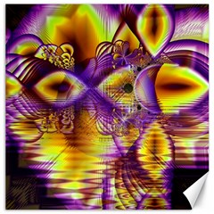 Golden Violet Crystal Palace, Abstract Cosmic Explosion Canvas 16  X 16  (unframed) by DianeClancy