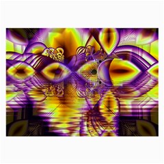 Golden Violet Crystal Palace, Abstract Cosmic Explosion Glasses Cloth (large) by DianeClancy