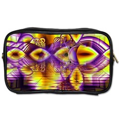 Golden Violet Crystal Palace, Abstract Cosmic Explosion Travel Toiletry Bag (two Sides) by DianeClancy