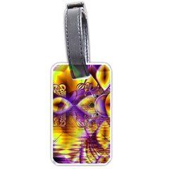 Golden Violet Crystal Palace, Abstract Cosmic Explosion Luggage Tag (one Side) by DianeClancy