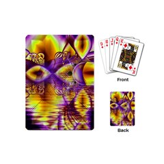 Golden Violet Crystal Palace, Abstract Cosmic Explosion Playing Cards (mini) by DianeClancy
