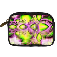 Raspberry Lime Mystical Magical Lake, Abstract  Digital Camera Leather Case by DianeClancy