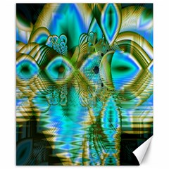 Crystal Gold Peacock, Abstract Mystical Lake Canvas 8  X 10  (unframed) by DianeClancy