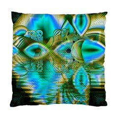 Crystal Gold Peacock, Abstract Mystical Lake Cushion Case (single Sided)  by DianeClancy