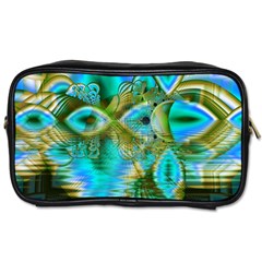 Crystal Gold Peacock, Abstract Mystical Lake Travel Toiletry Bag (two Sides) by DianeClancy