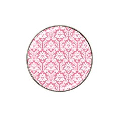 White On Soft Pink Damask Golf Ball Marker 10 Pack (for Hat Clip) by Zandiepants