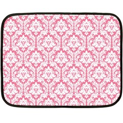 Soft Pink Damask Pattern Double Sided Fleece Blanket (mini) by Zandiepants